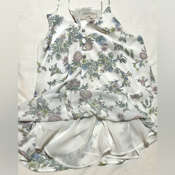 LOFT Ann Taylor Flowy Floral Tunic Tank size M - Picture 10 of 12